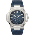 Montre Patek Philippe Nautilus pour homme, cadran bleu, phase de lune