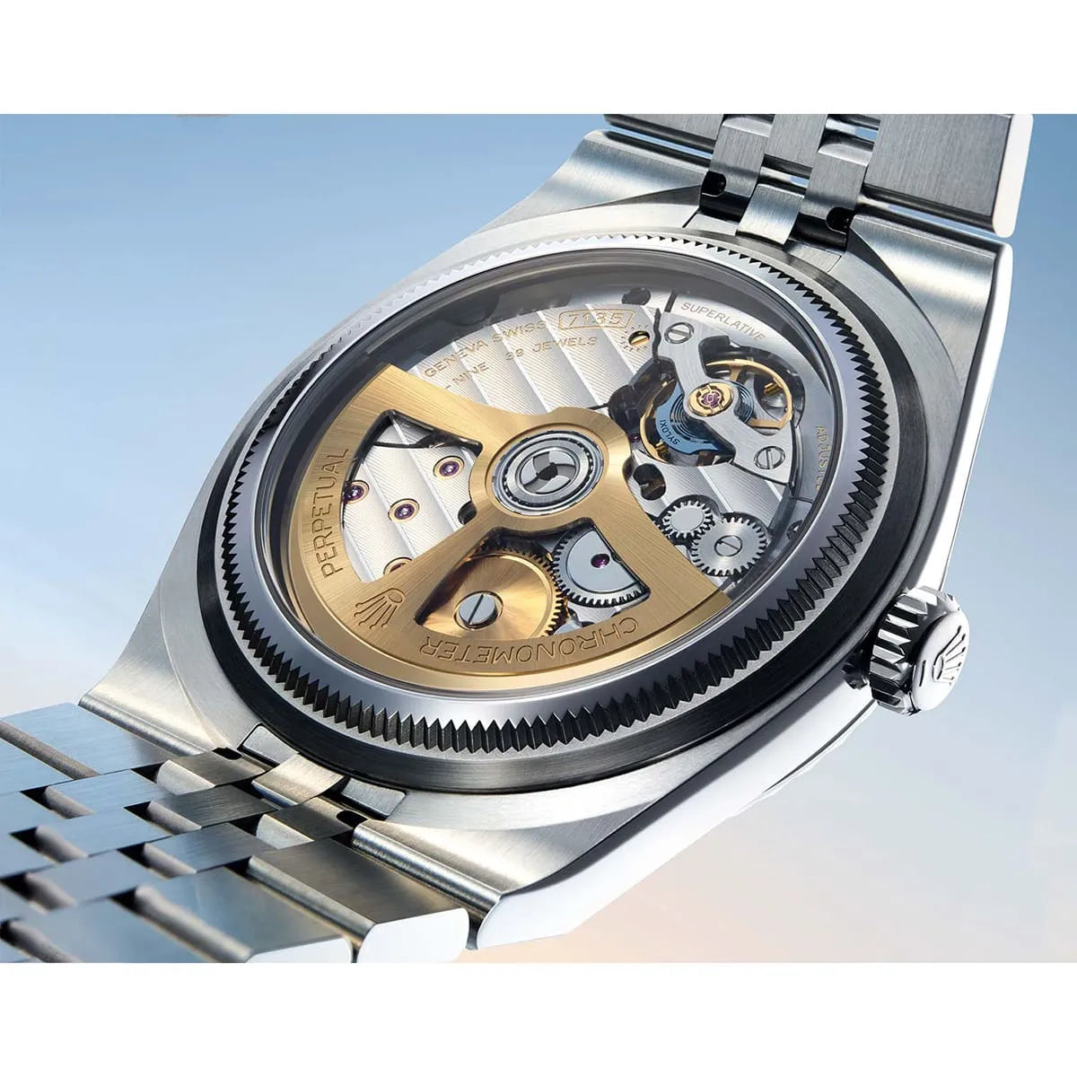Montre Rolex Land-Dweller pour homme, cadran blanc argenté à motif nid d'abeille
