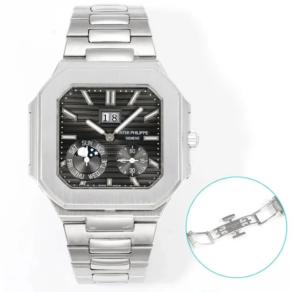 Montre Patek Philippe Cubitus Platinum Phase de Lune pour homme