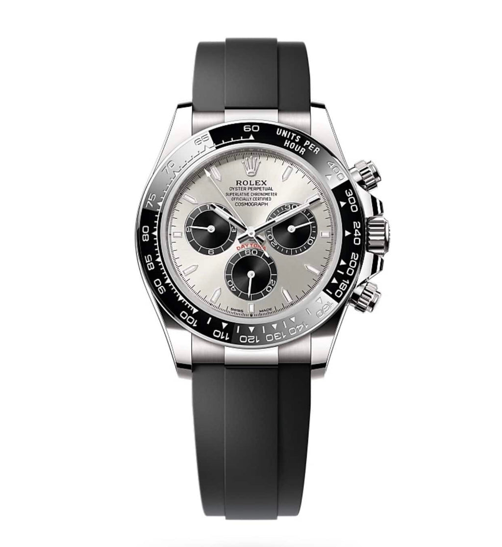 Rolex Daytona 40 White Gold Steel Grey Index Dial Black Sub-Dials Oysterflex